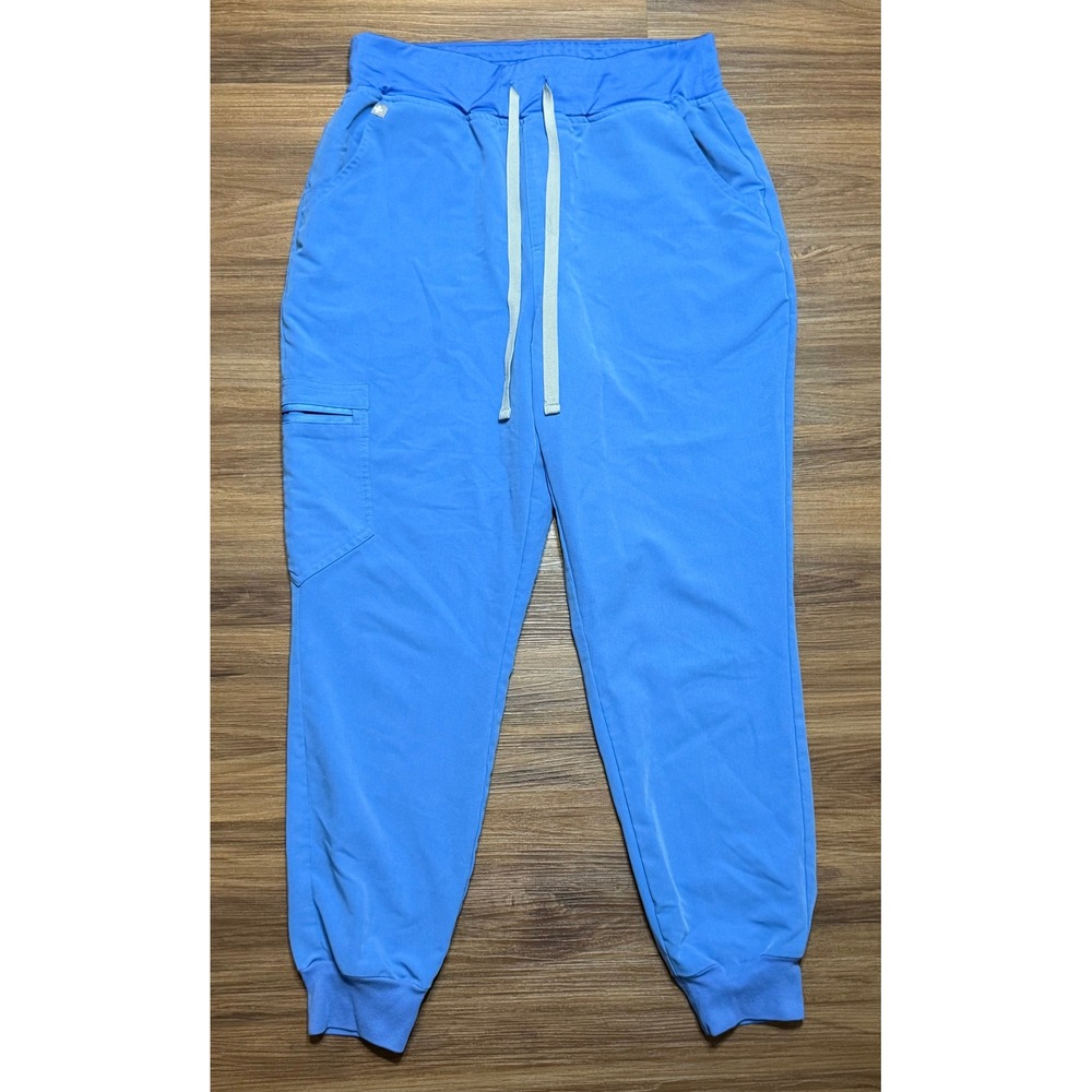 FIGS Zamora High Rise Tapered Jogger Scrub Pants Blue Womens Sz Medium Petite